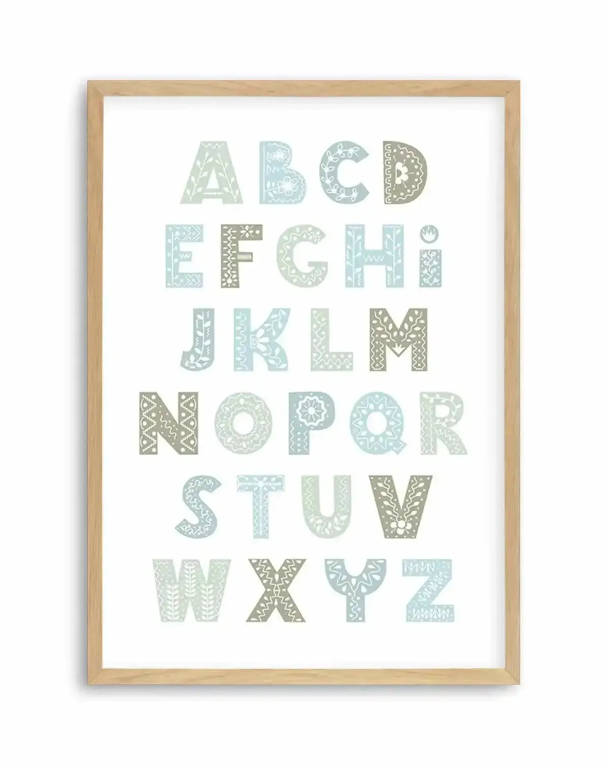 Fleur Alphabet | Bondi Art Print from Olive et Oriel where you can shop wallpaper and artworks online