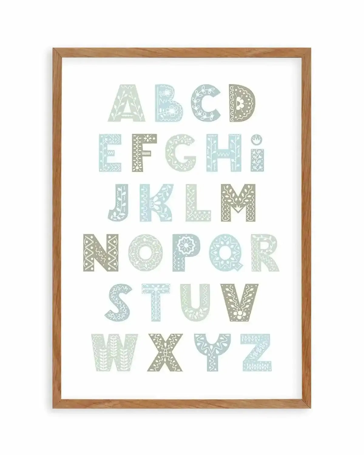 Fleur Alphabet | Bondi Art Print from Olive et Oriel where you can shop wallpaper and artworks online