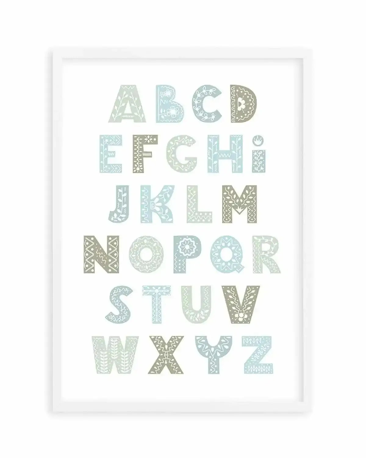 Fleur Alphabet | Bondi Art Print from Olive et Oriel where you can shop wallpaper and artworks online