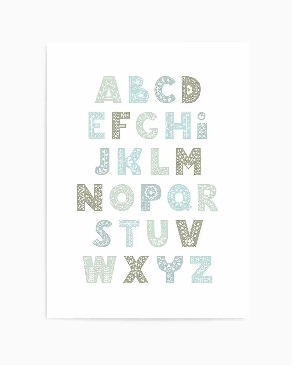 Fleur Alphabet | Bondi Art Print from Olive et Oriel where you can shop wallpaper and artworks online