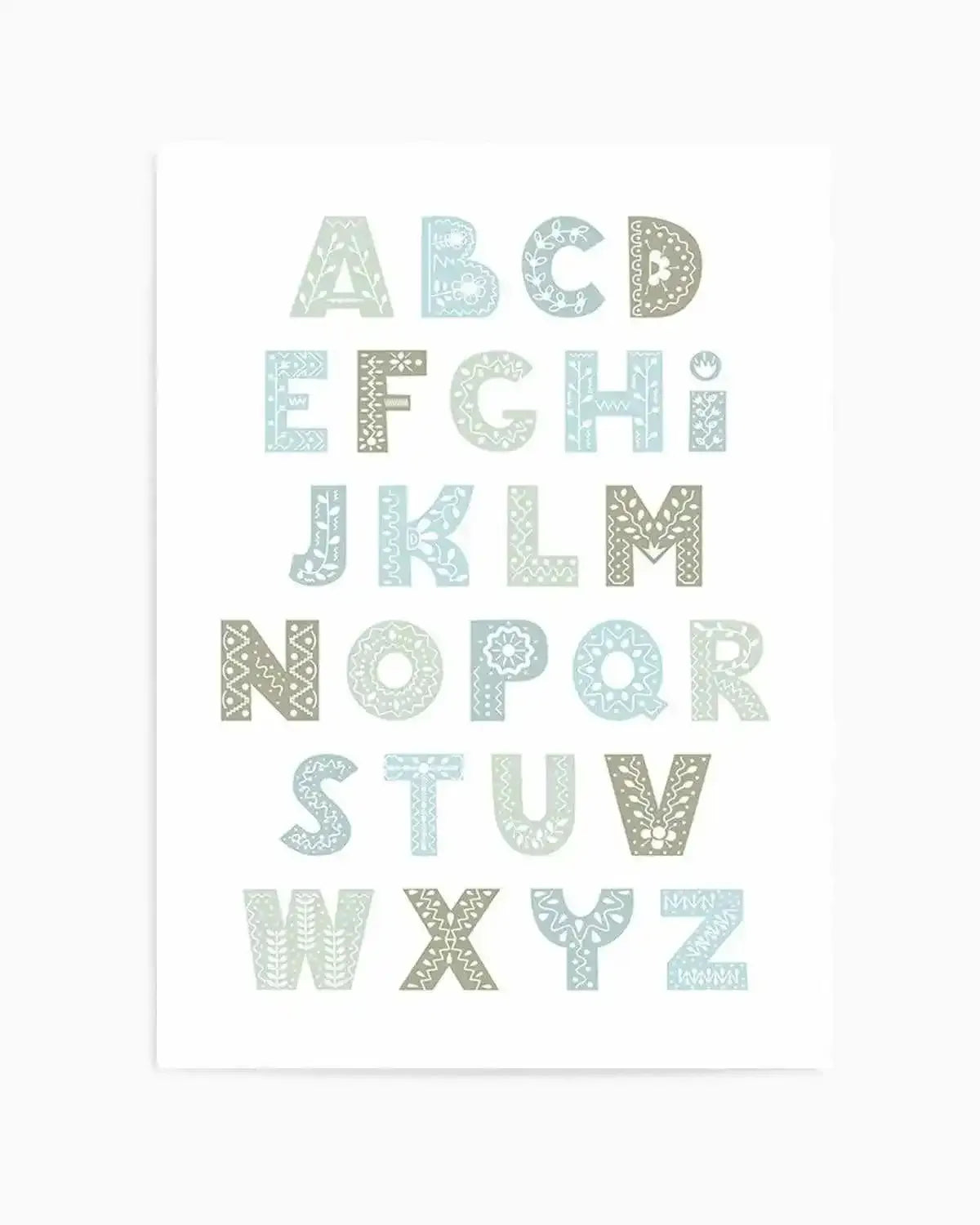 Fleur Alphabet | Bondi Art Print from Olive et Oriel where you can shop wallpaper and artworks online