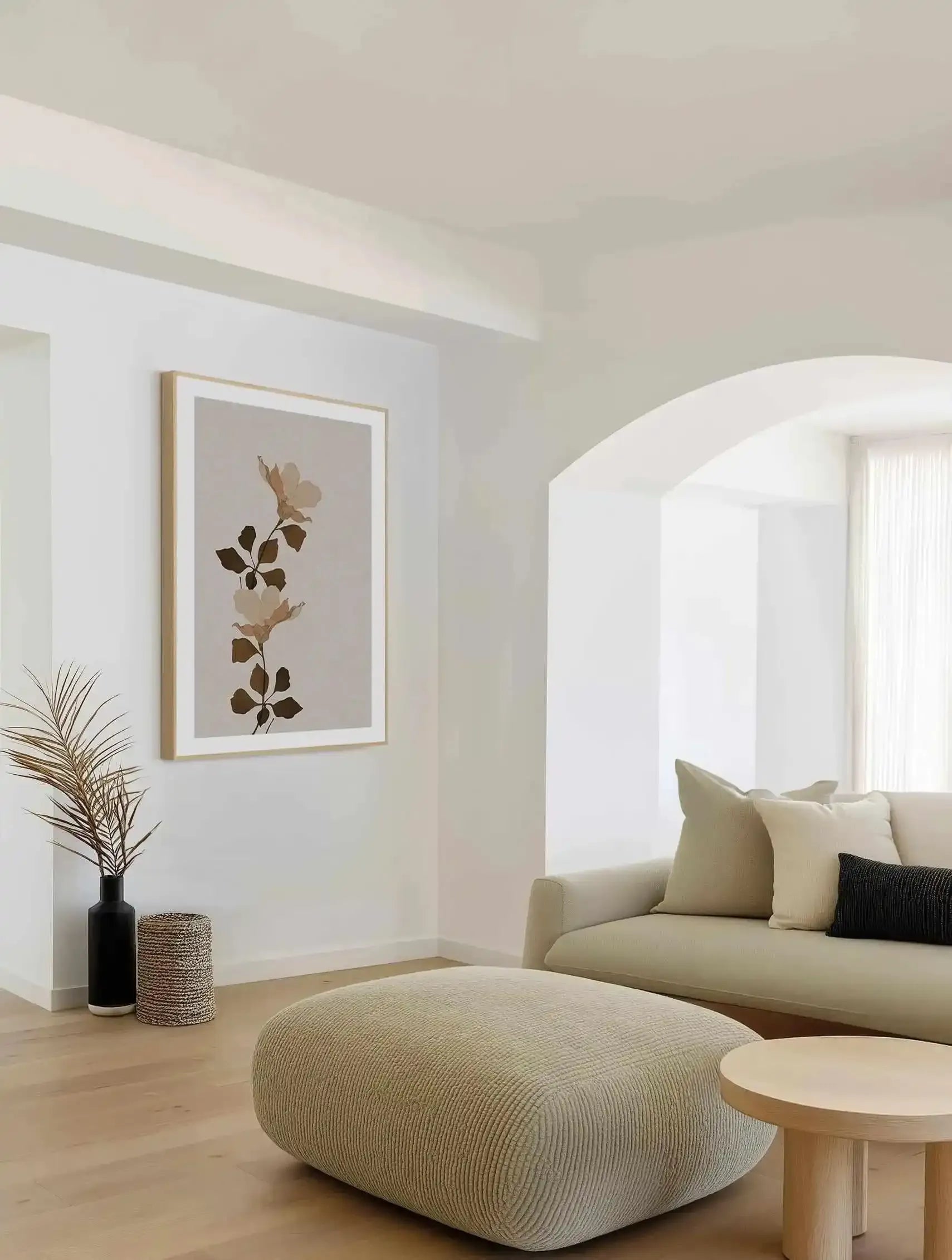 Fleur Graphique I | Brown Art Print from Olive et Oriel where you can shop wallpaper and artworks online