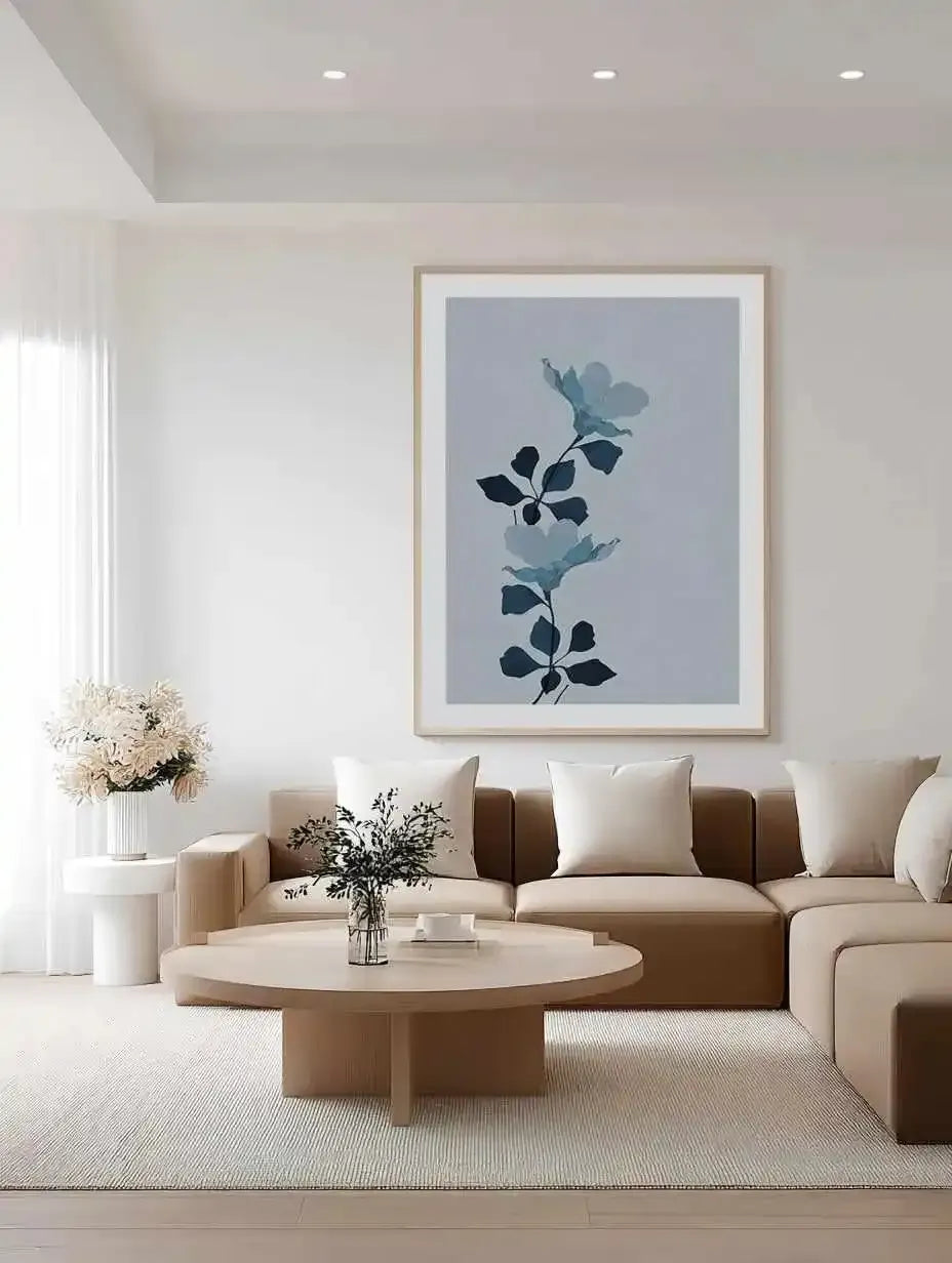 Fleur Graphique I | Blue Art Print from Olive et Oriel where you can shop wallpaper and artworks online