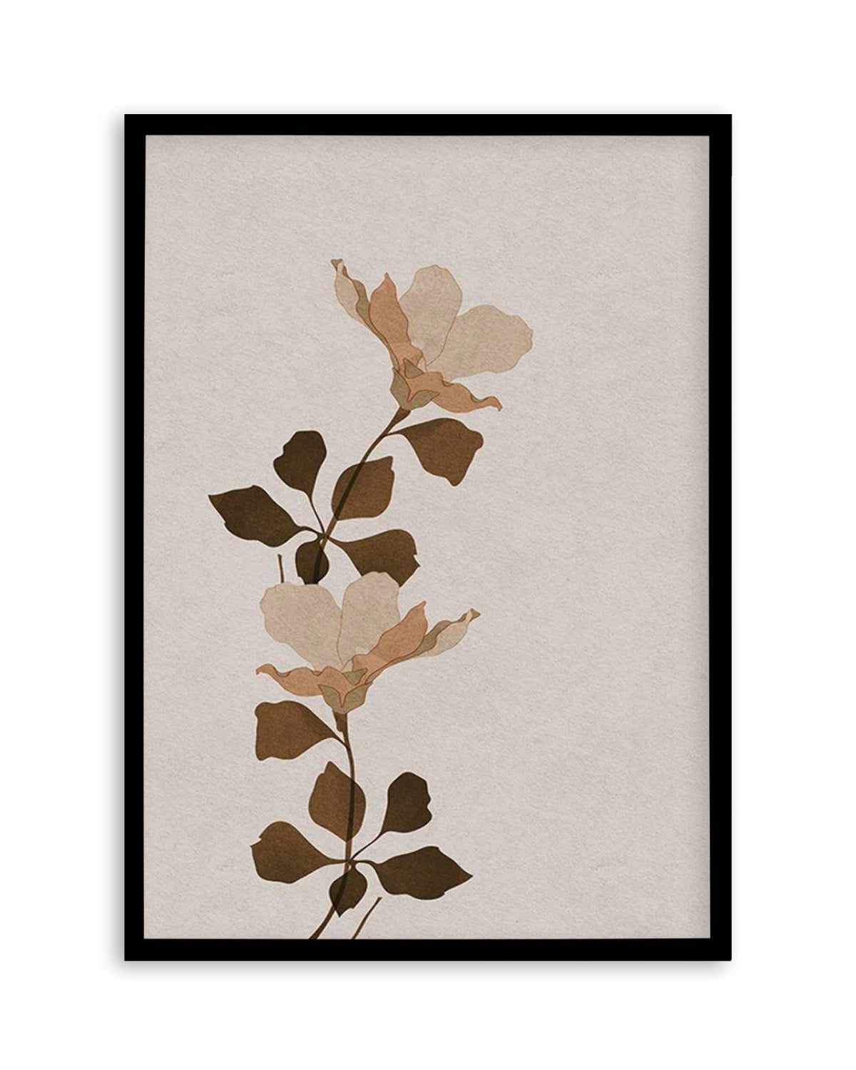 Fleur Graphique I | Brown Art Print