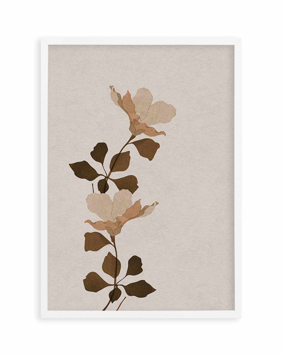 Fleur Graphique I | Brown Art Print