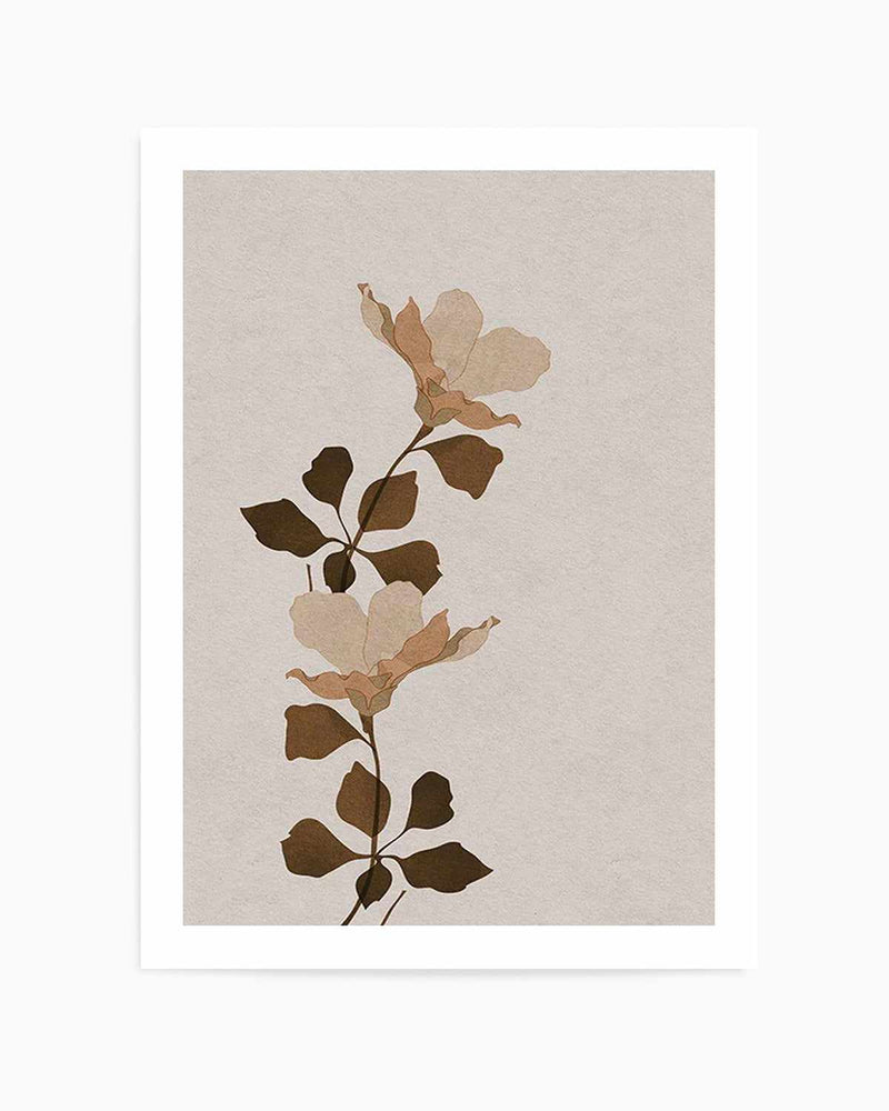 Fleur Graphique I | Brown Art Print