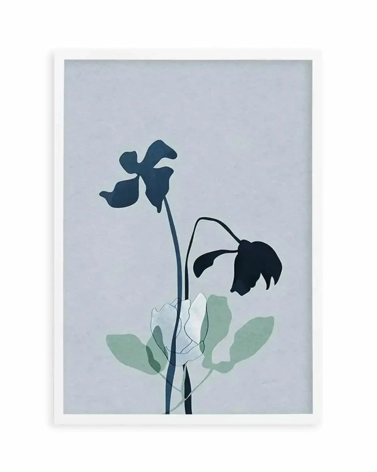 Fleur Graphique II | Blue Art Print from Olive et Oriel where you can shop wallpaper and artworks online