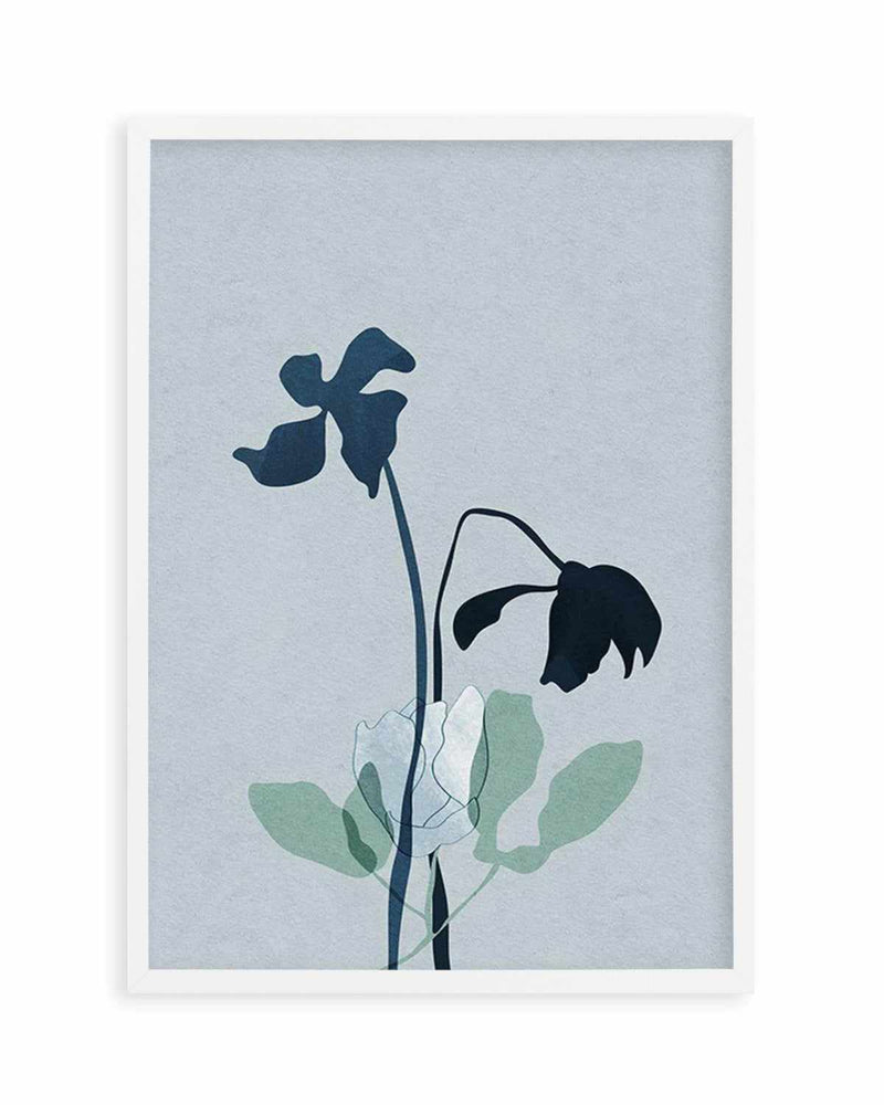 Fleur Graphique II | Blue Art Print