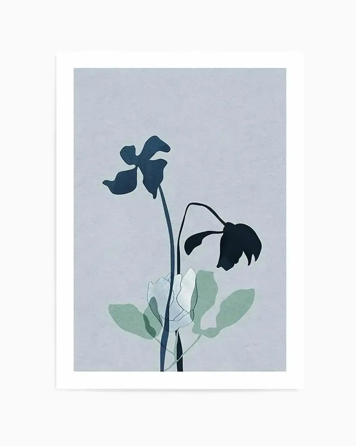 Fleur Graphique II | Blue Art Print from Olive et Oriel where you can shop wallpaper and artworks online