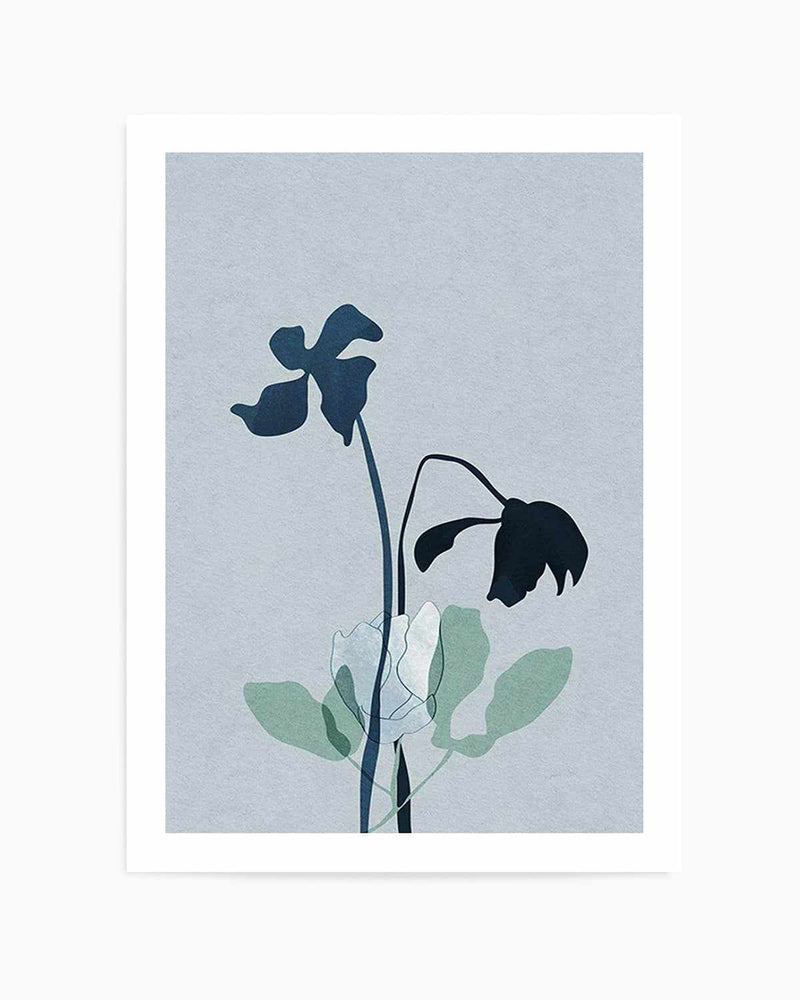Fleur Graphique II | Blue Art Print
