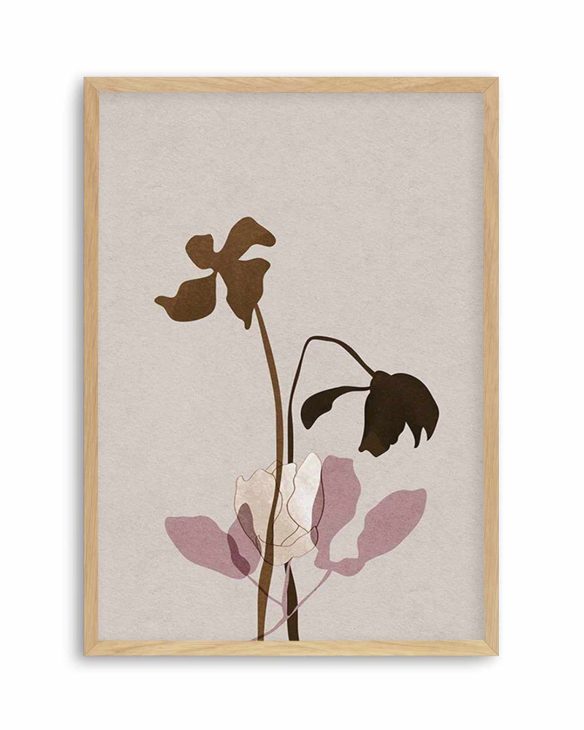 Fleur Graphique II | Brown Art Print