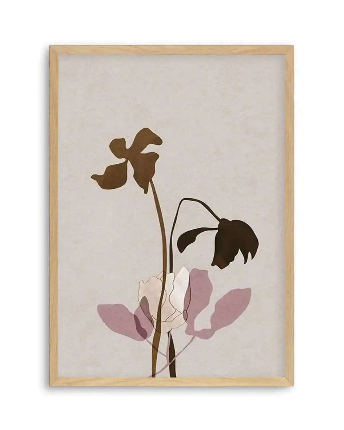 Fleur Graphique II | Brown Art Print from Olive et Oriel where you can shop wallpaper and artworks online