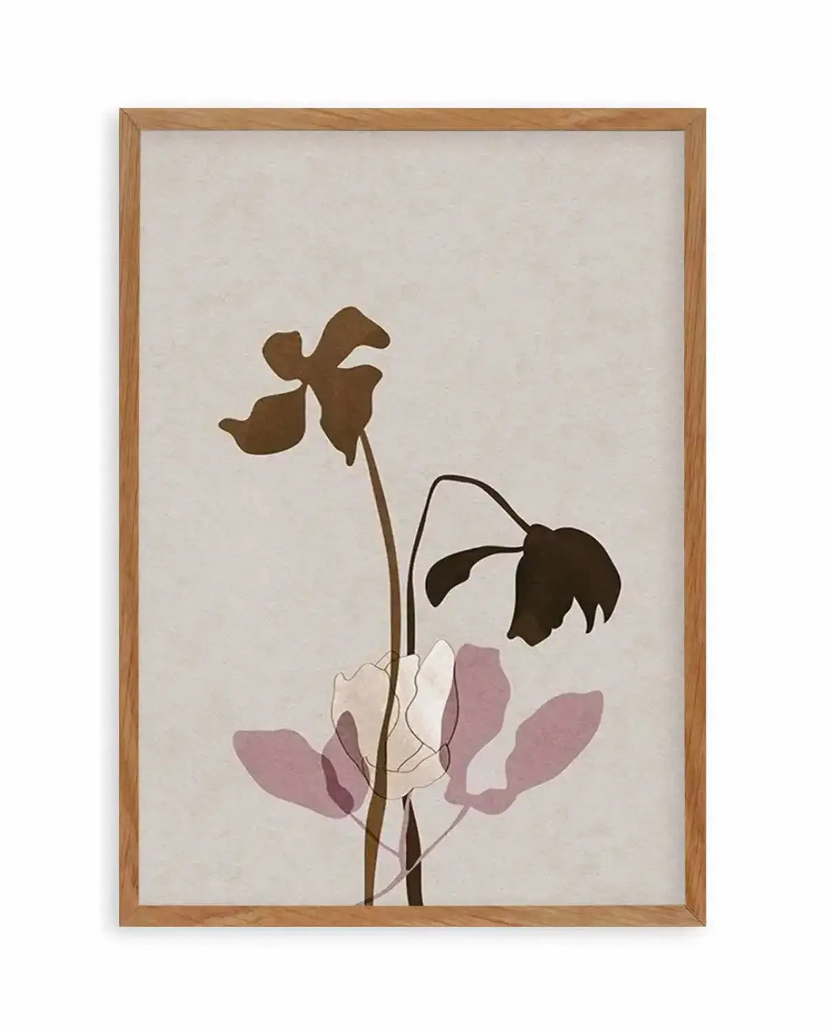 Fleur Graphique II | Brown Art Print from Olive et Oriel where you can shop wallpaper and artworks online