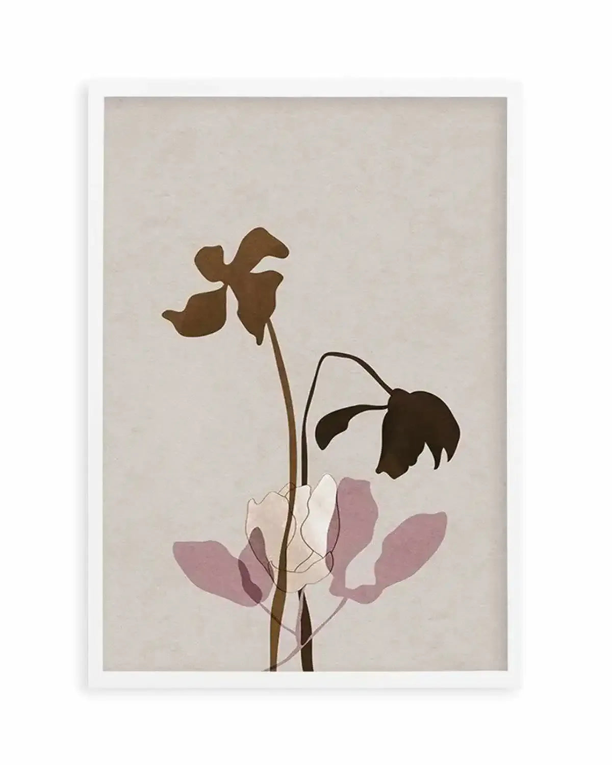 Fleur Graphique II | Brown Art Print from Olive et Oriel where you can shop wallpaper and artworks online