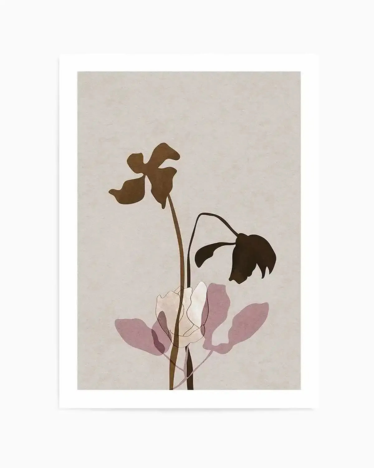 Fleur Graphique II | Brown Art Print from Olive et Oriel where you can shop wallpaper and artworks online