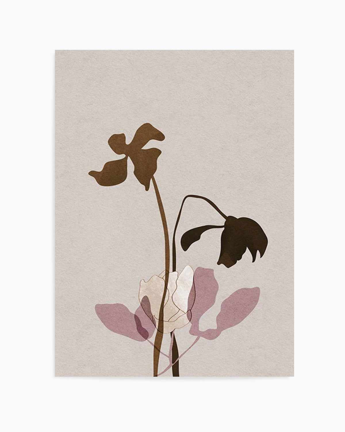 Fleur Graphique II | Brown Art Print