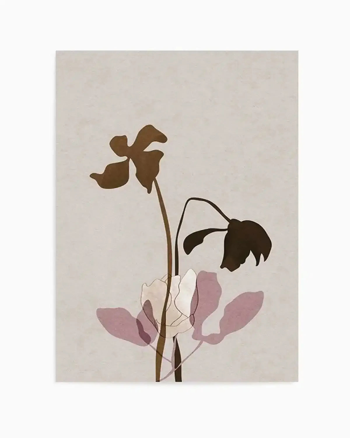 Fleur Graphique II | Brown Art Print from Olive et Oriel where you can shop wallpaper and artworks online