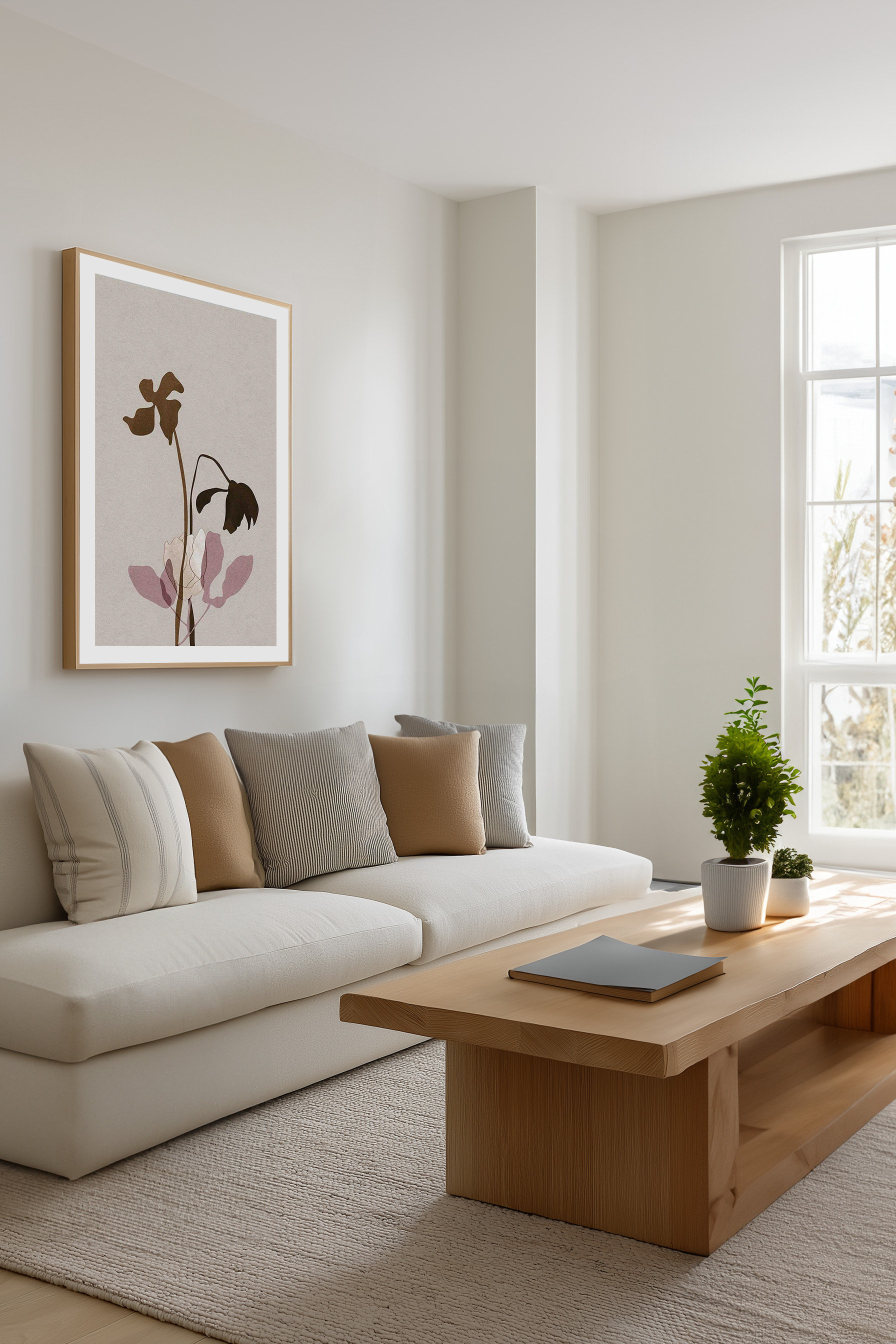 Fleur Graphique II | Brown Art Print from Olive et Oriel where you can shop wallpaper and artworks online