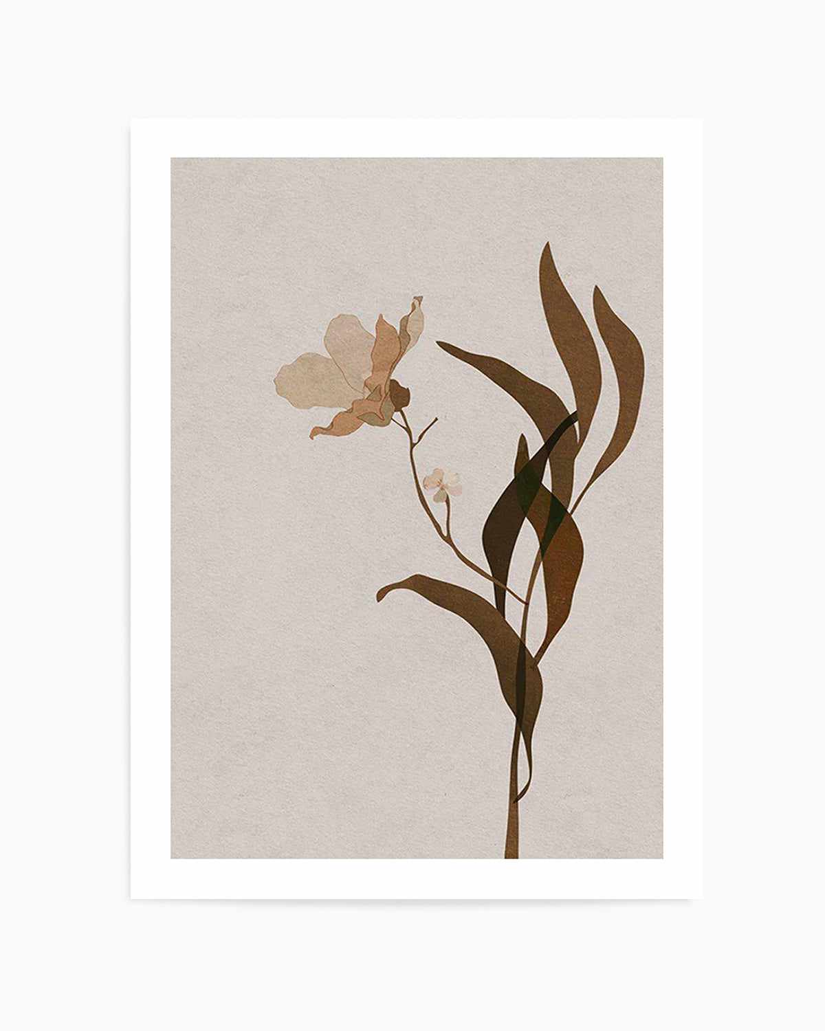 Fleur Graphique III | Brown Art Print