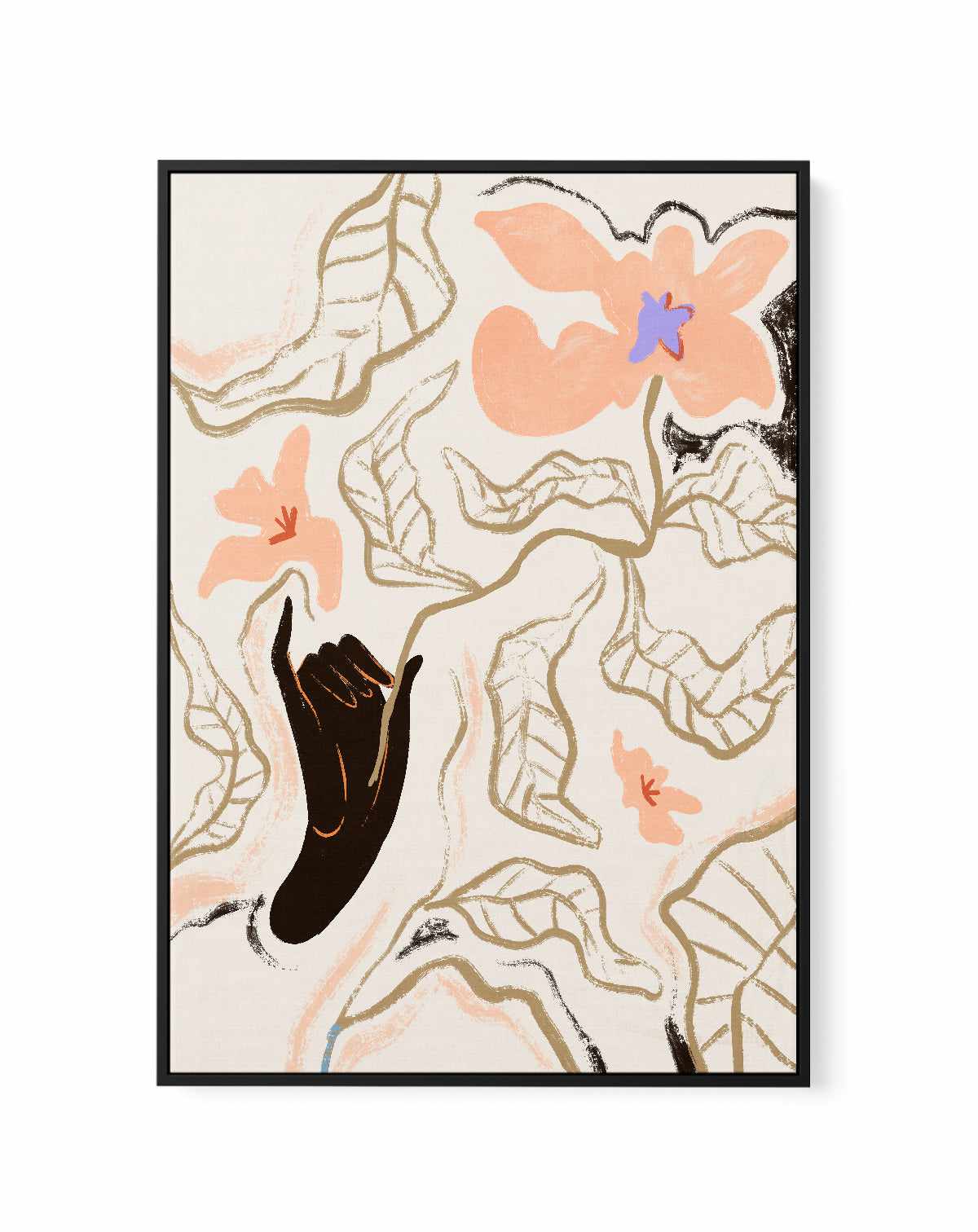 Fleur by Arty Guava | Framed Canvas Art Print from Olive et Oriel where you can shop wallpaper and artworks online