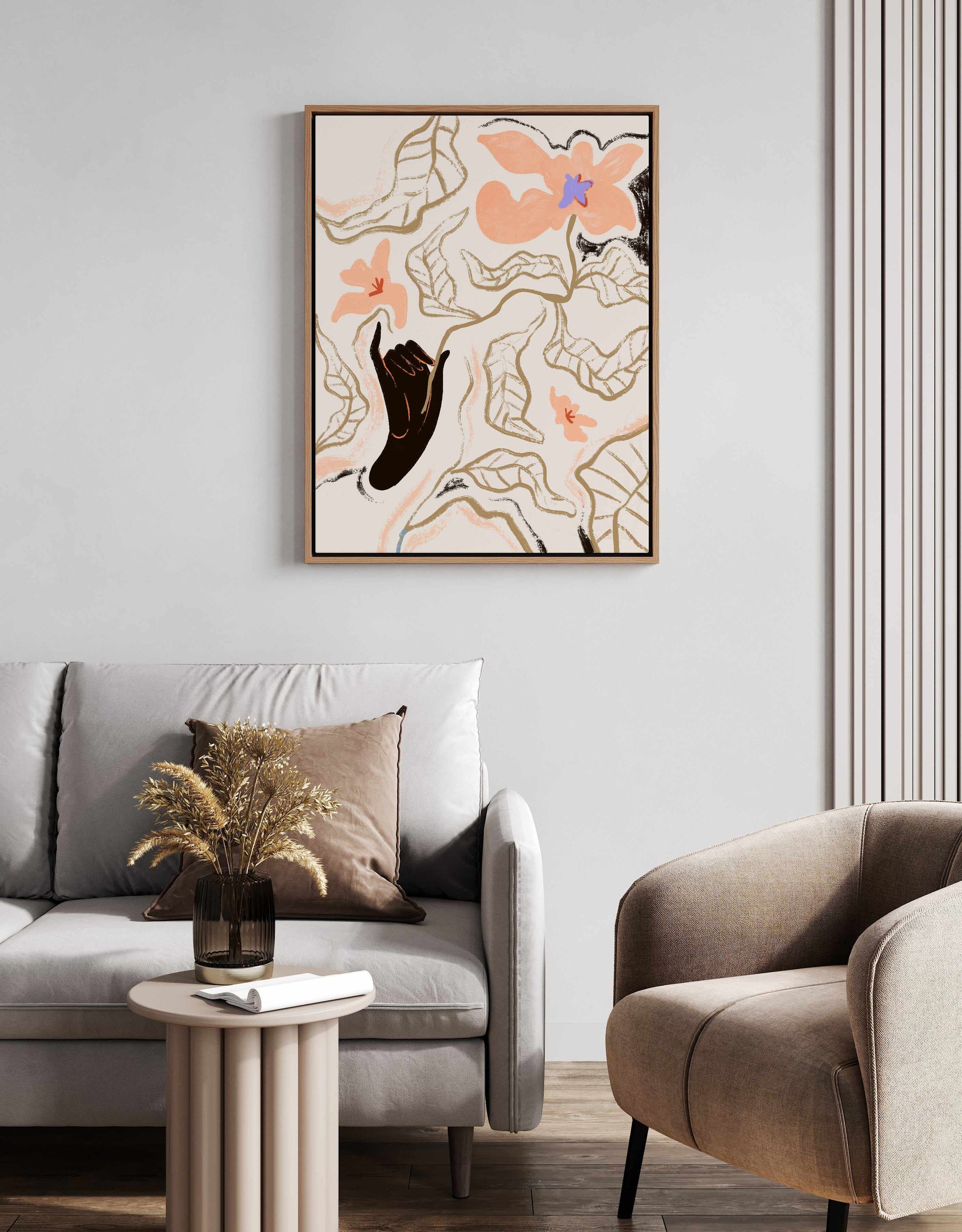 Fleur by Arty Guava | Framed Canvas Art Print from Olive et Oriel where you can shop wallpaper and artworks online