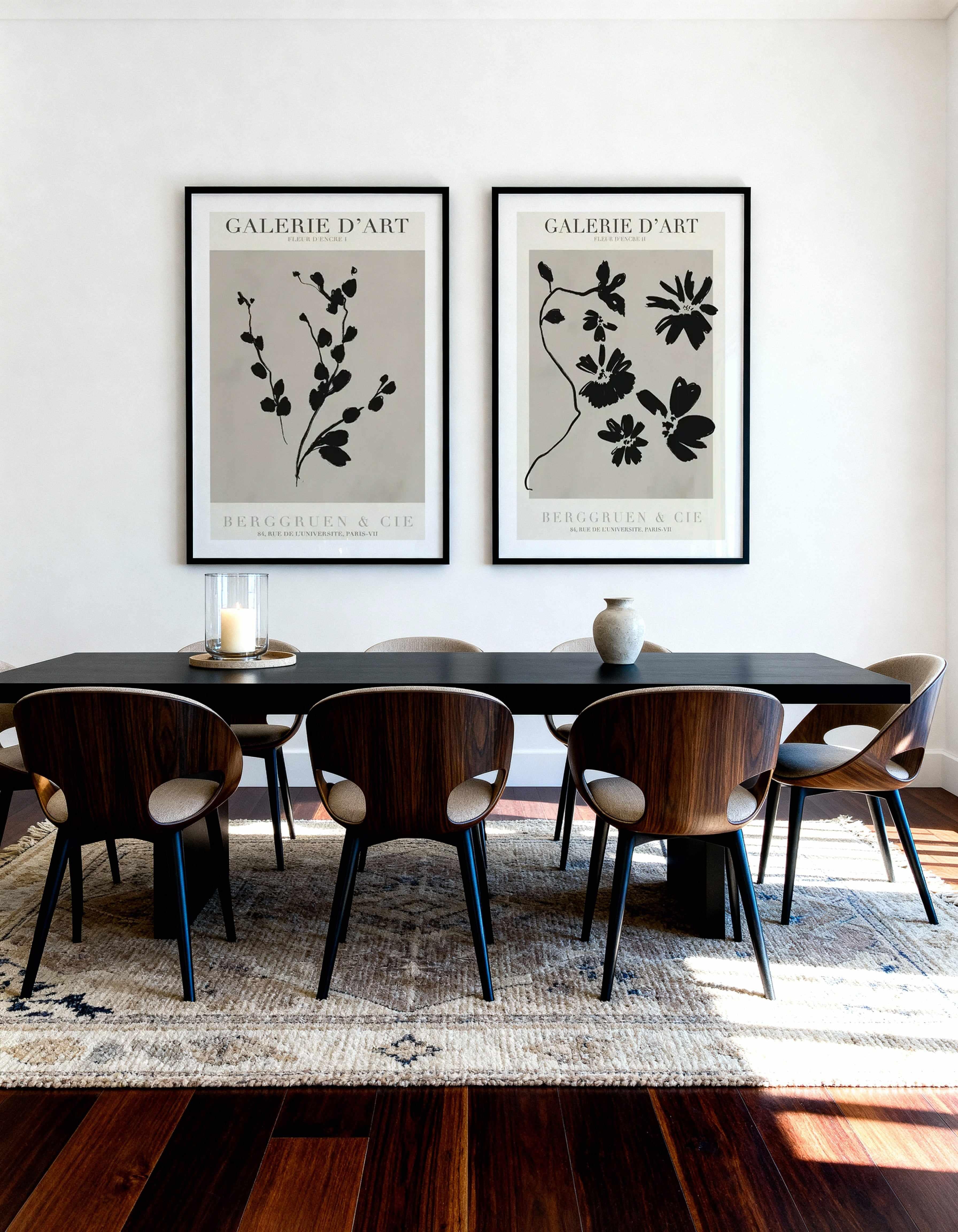 Fleur D Encre I & II Art Print Set of 2 | Matching Wall Art from Olive et Oriel where you can shop wallpaper and artworks online