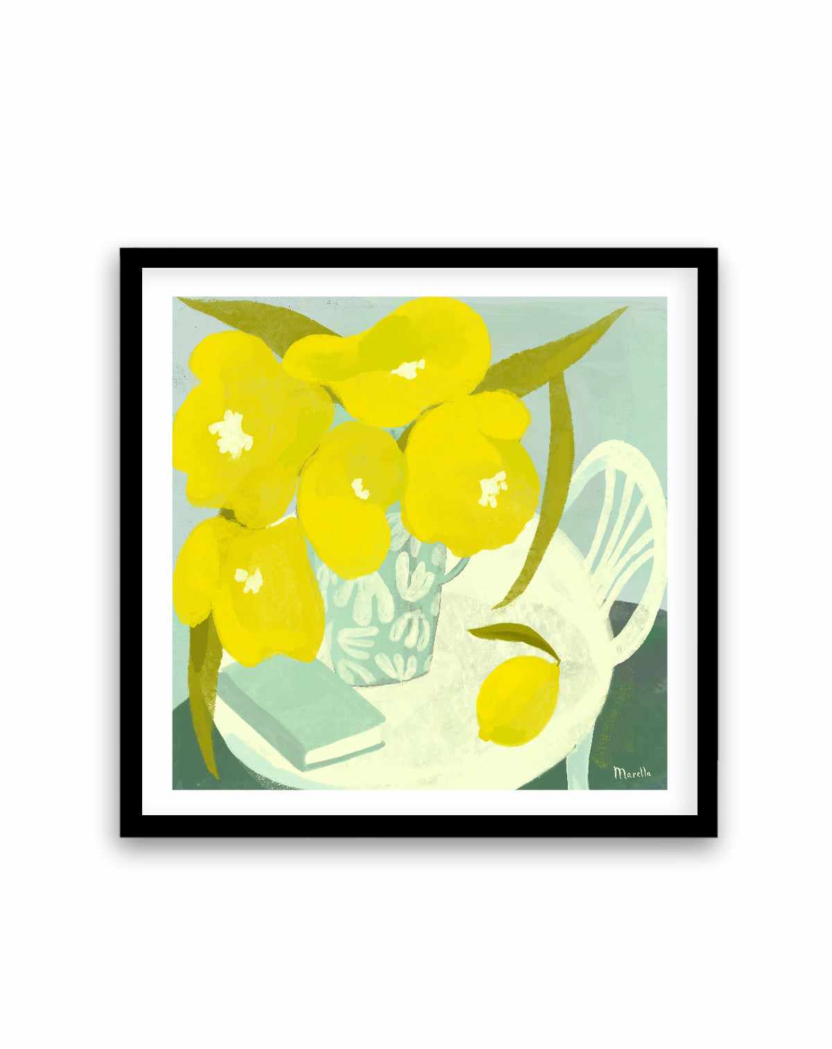 Fleurs Citron Et Livre Still Life by Marco Marella | Art Print from Olive et Oriel where you can shop wallpaper and artworks online
