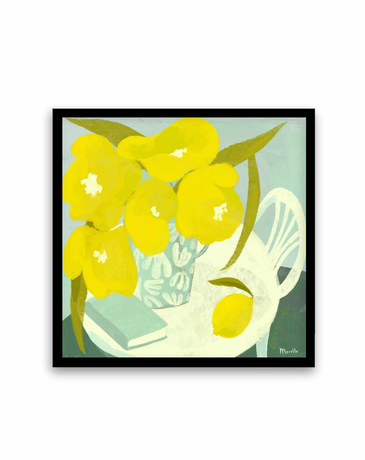 Fleurs Citron Et Livre Still Life by Marco Marella | Art Print from Olive et Oriel where you can shop wallpaper and artworks online