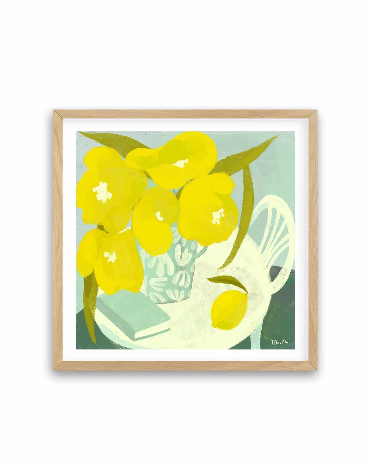 Fleurs Citron Et Livre Still Life by Marco Marella | Art Print from Olive et Oriel where you can shop wallpaper and artworks online