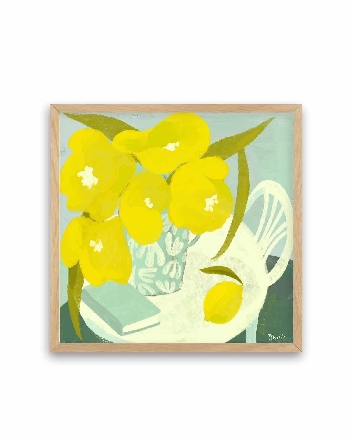 Fleurs Citron Et Livre Still Life by Marco Marella | Art Print from Olive et Oriel where you can shop wallpaper and artworks online