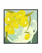 Fleurs Citron Et Livre Still Life by Marco Marella | Framed Canvas Art Print