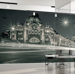 Flinders Street at Night | Melbourne Photo Mural Wallpaper