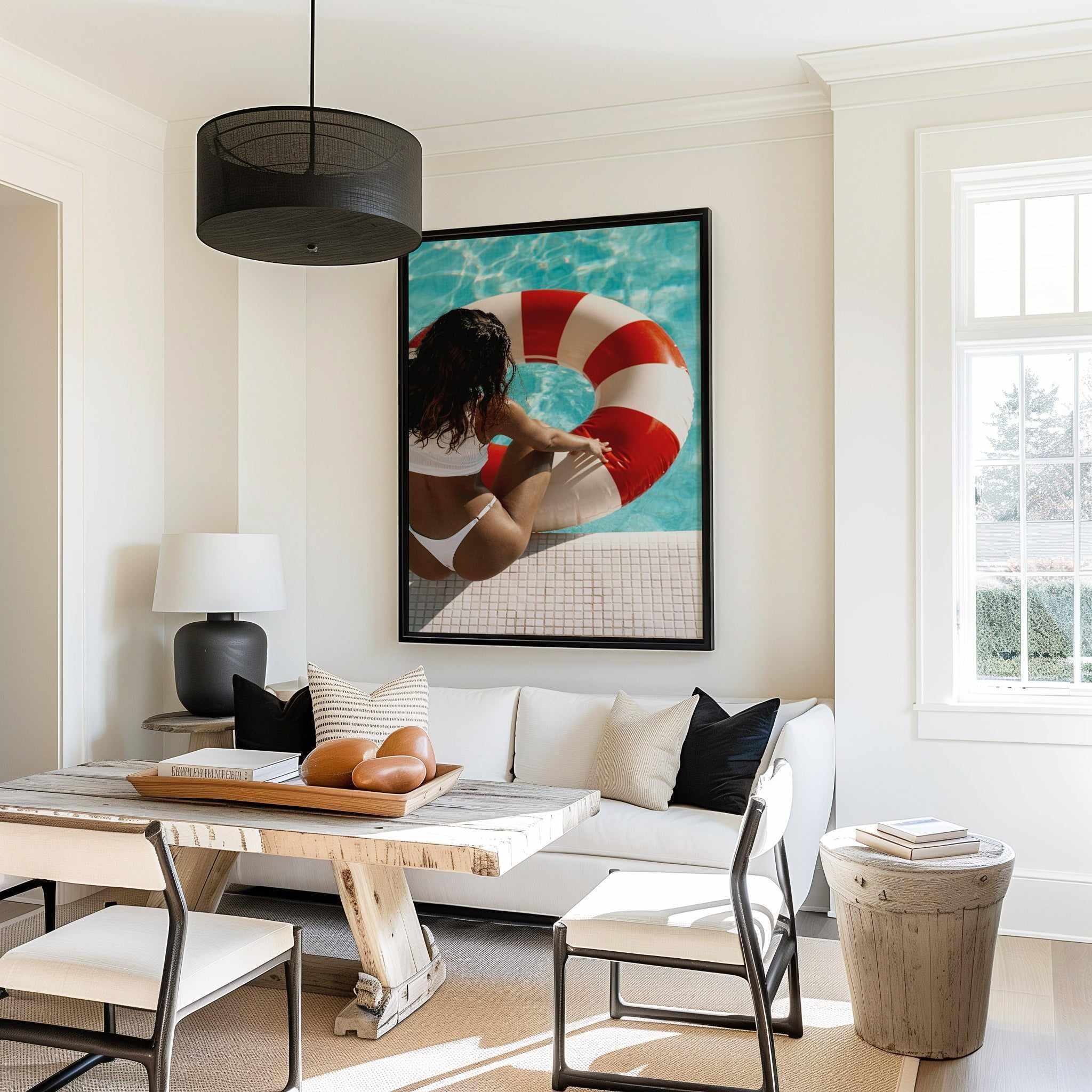 Float Club by Teigan Geercke | Framed Canvas Art Print from Olive et Oriel where you can shop wallpaper and artworks online