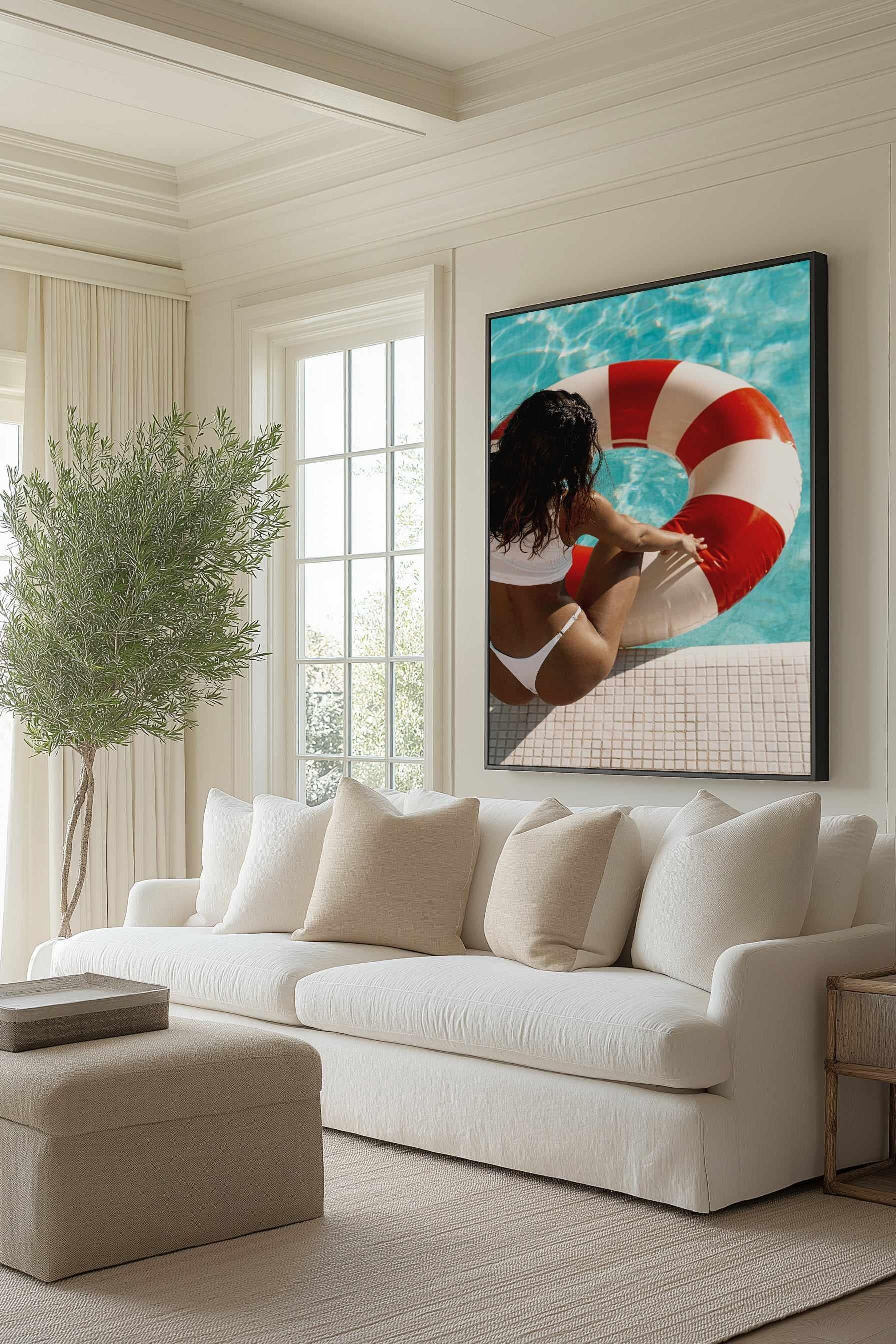 Float Club by Teigan Geercke | Framed Canvas Art Print from Olive et Oriel where you can shop wallpaper and artworks online