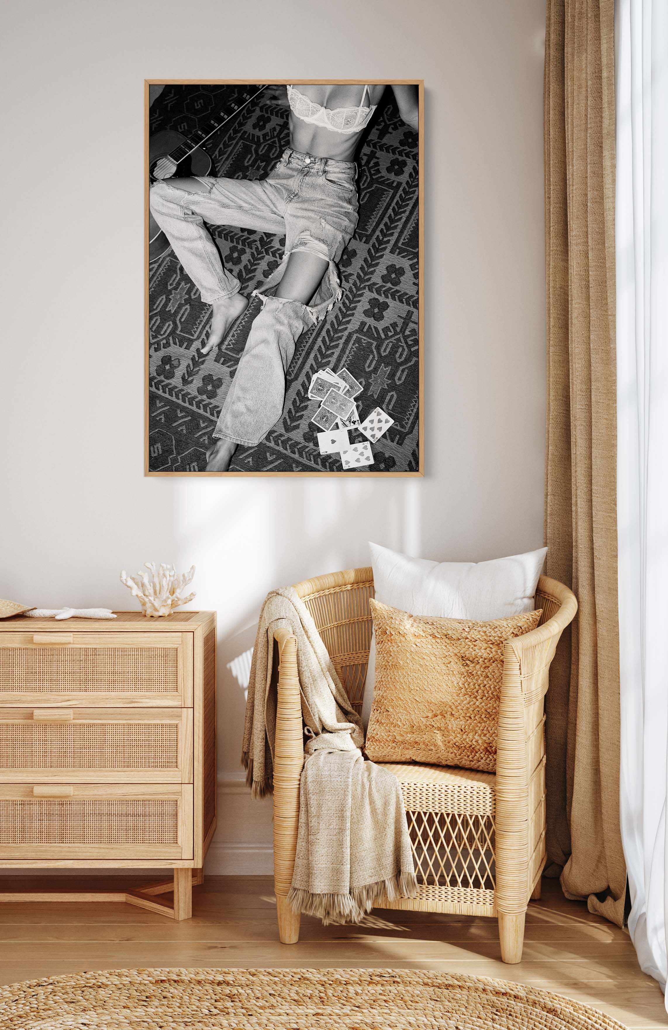 Floored B&W by Amy Hallam | Framed Canvas Art Print