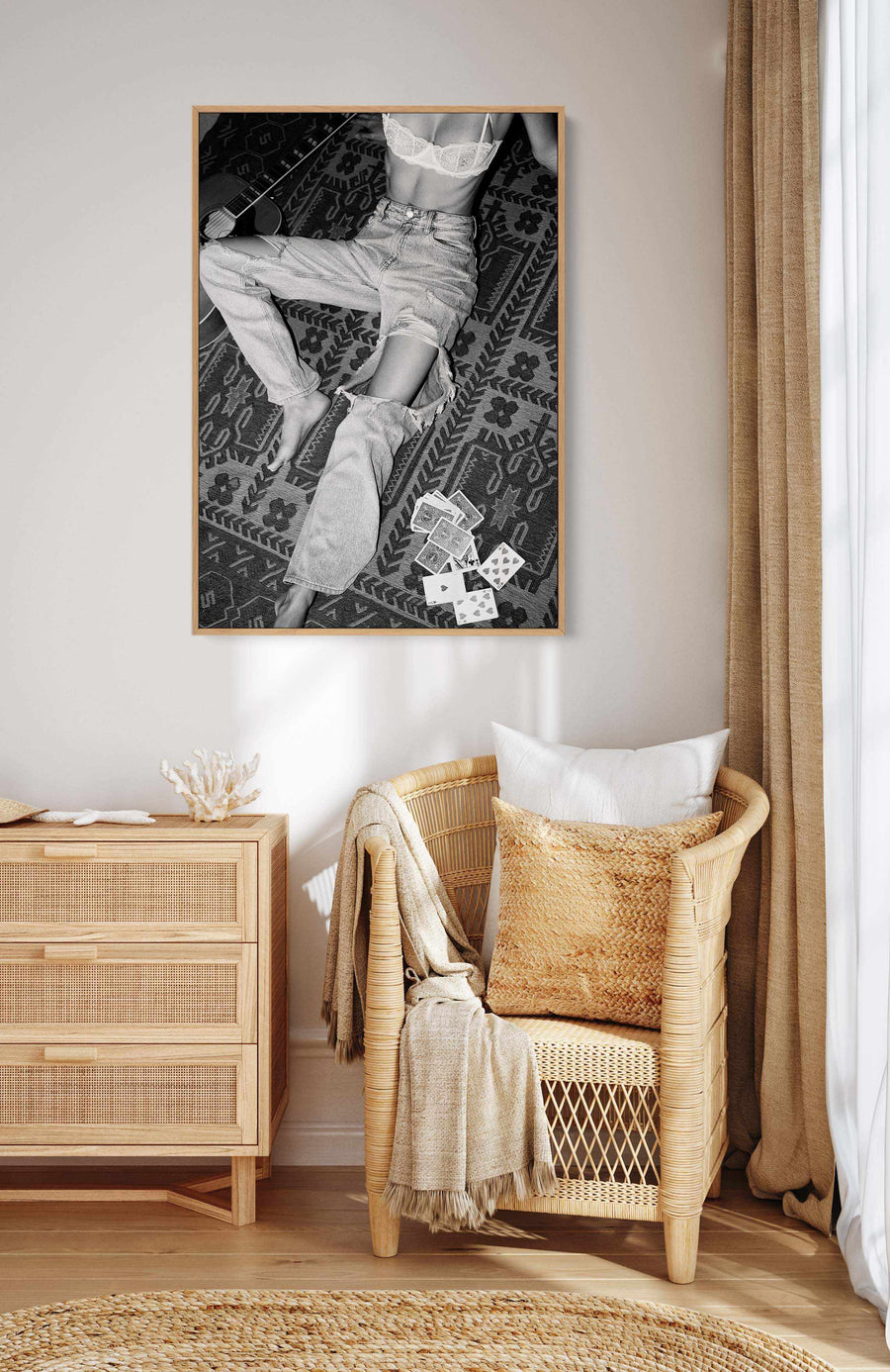 Floored B&W by Amy Hallam | Framed Canvas Art Print from Olive et Oriel where you can shop wallpaper and artworks online