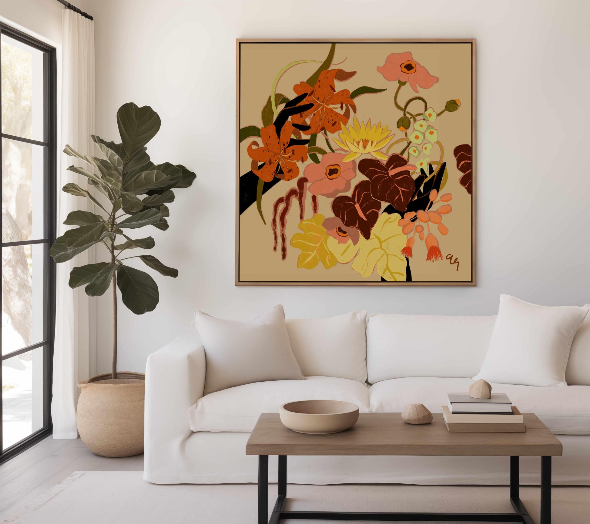 Floral Intertwine by Arty Guava | Framed Canvas Art Print from Olive et Oriel where you can shop wallpaper and artworks online