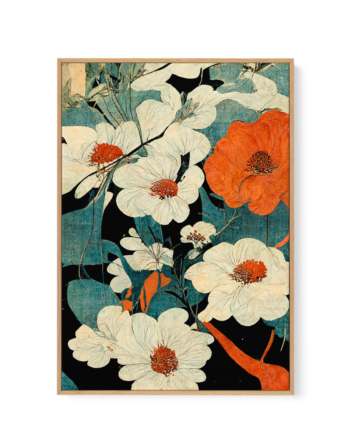 Floral Symphony by Treechild | Framed Canvas Art Print