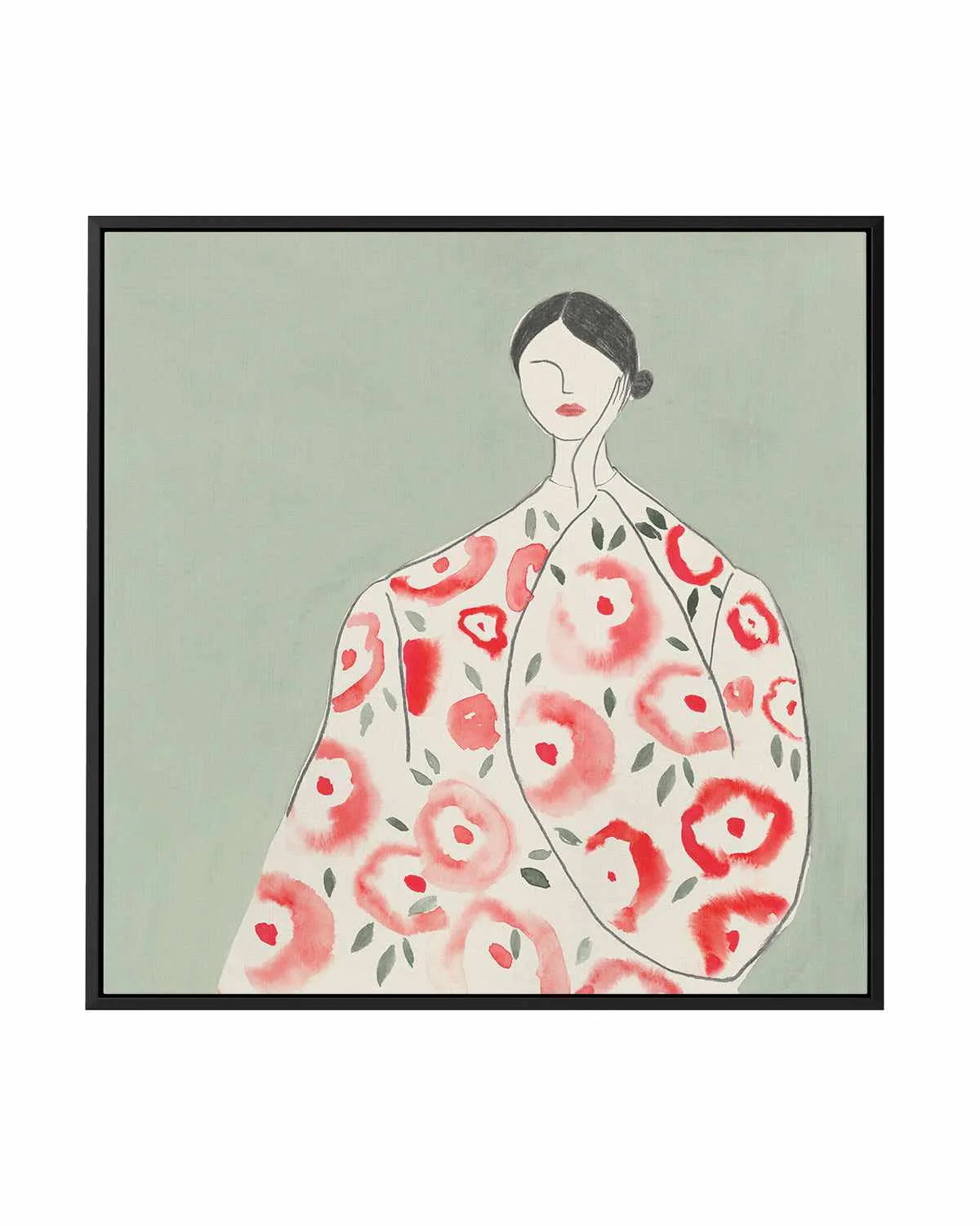 Floral Woman I | Framed Canvas Art Print from Olive et Oriel where you can shop wallpaper and artworks online