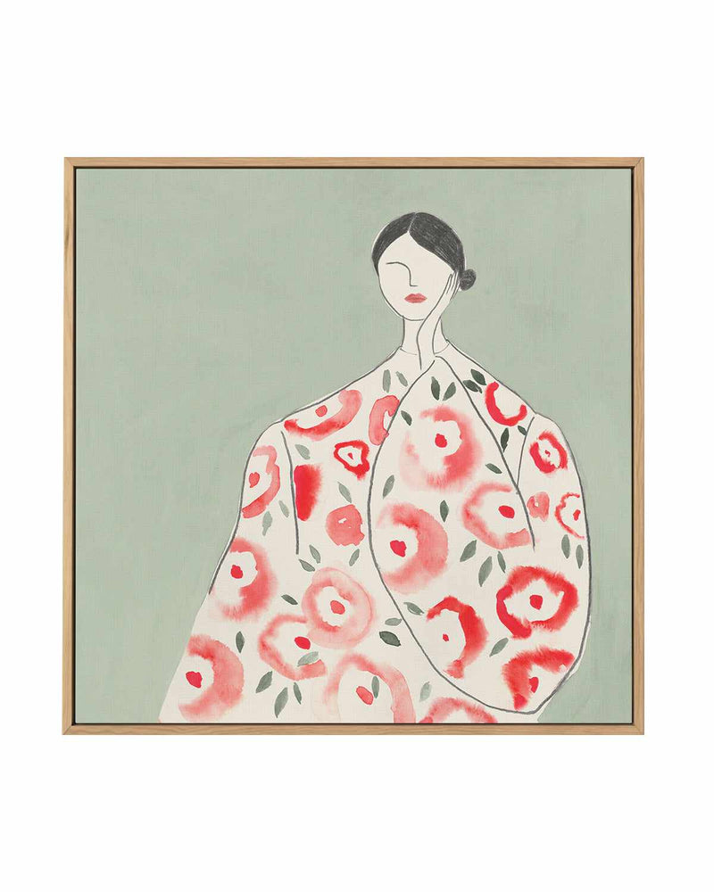 Floral Woman I | Framed Canvas Art Print