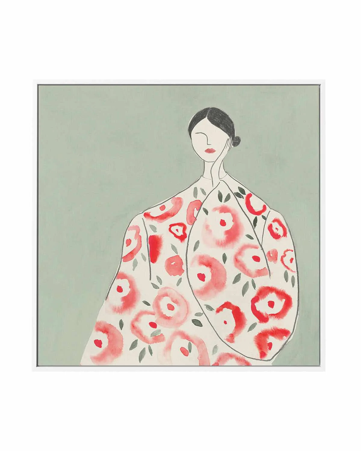 Floral Woman I | Framed Canvas Art Print from Olive et Oriel where you can shop wallpaper and artworks online