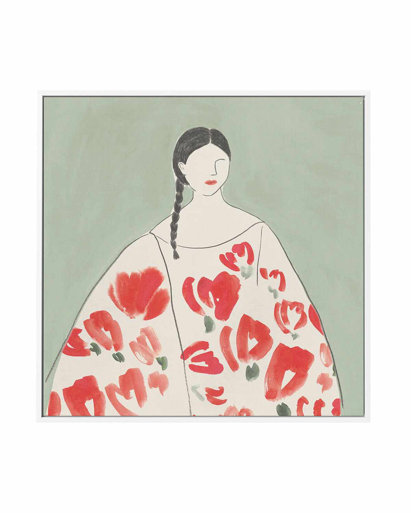 Floral Woman II | Framed Canvas Art Print