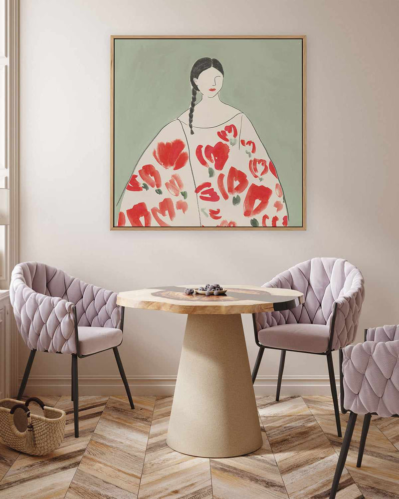 Floral Woman II | Framed Canvas Art Print