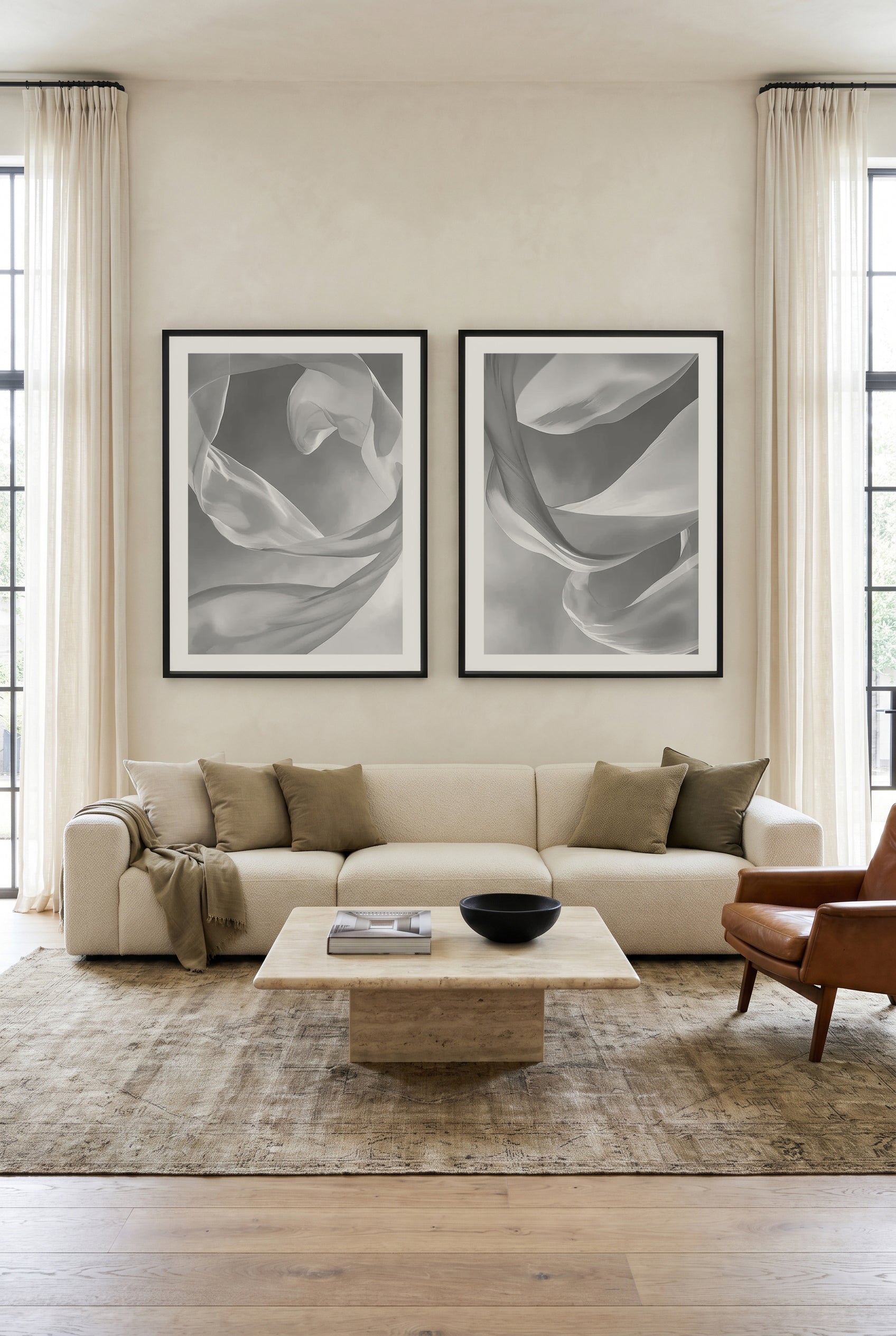 Flow I & II Art Print Set of 2 | Matching Wall Art
