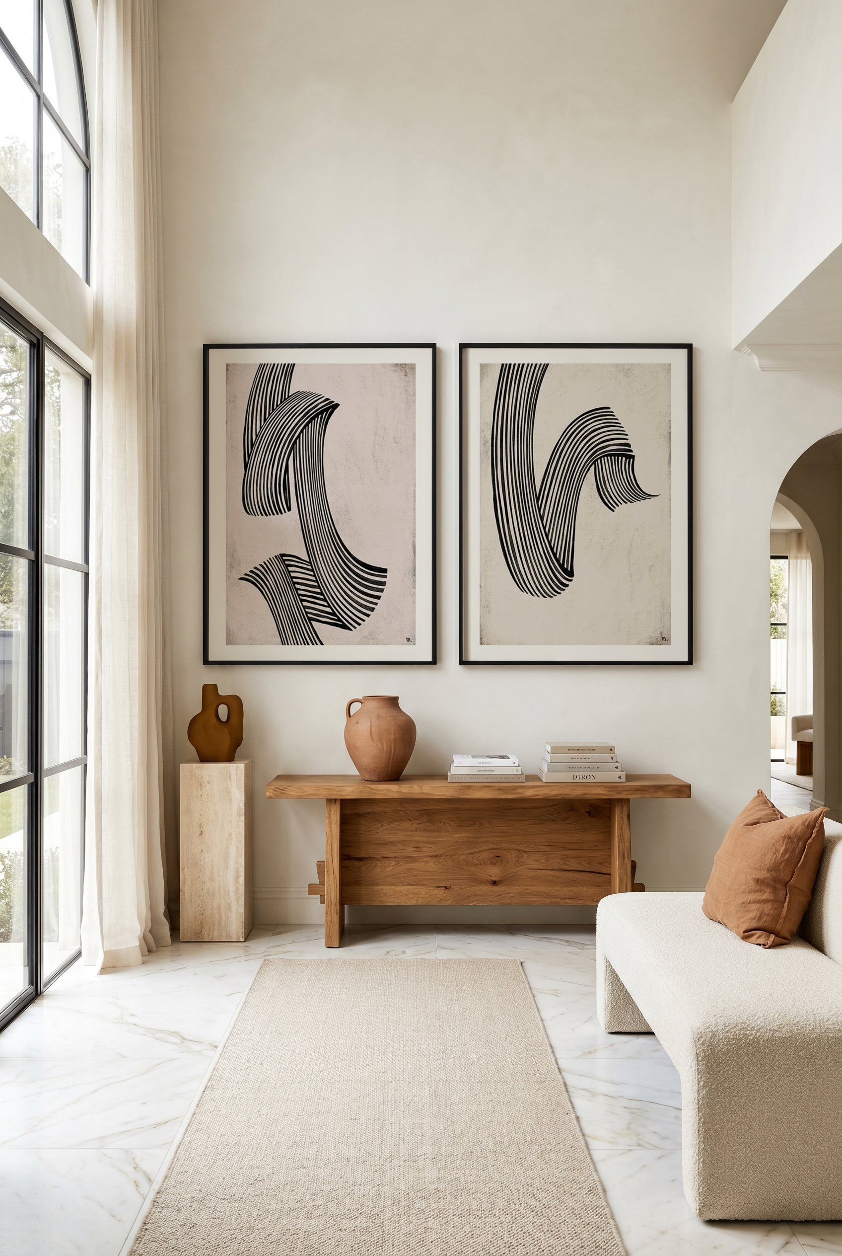 Flow 1 & 2 by Marco Marella Art Print Set of 2 | Matching Wall Art