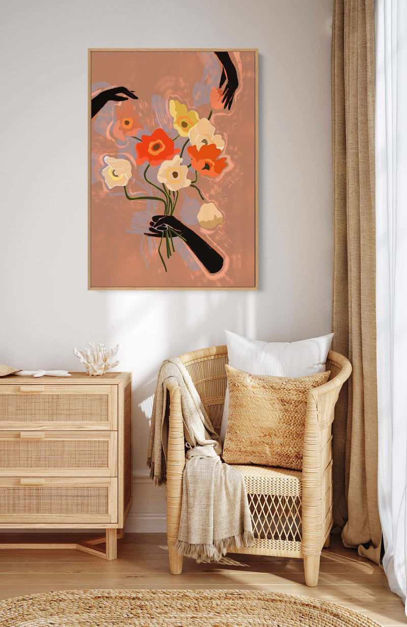 Flower Always by Arty Guava | Framed Canvas Art Print