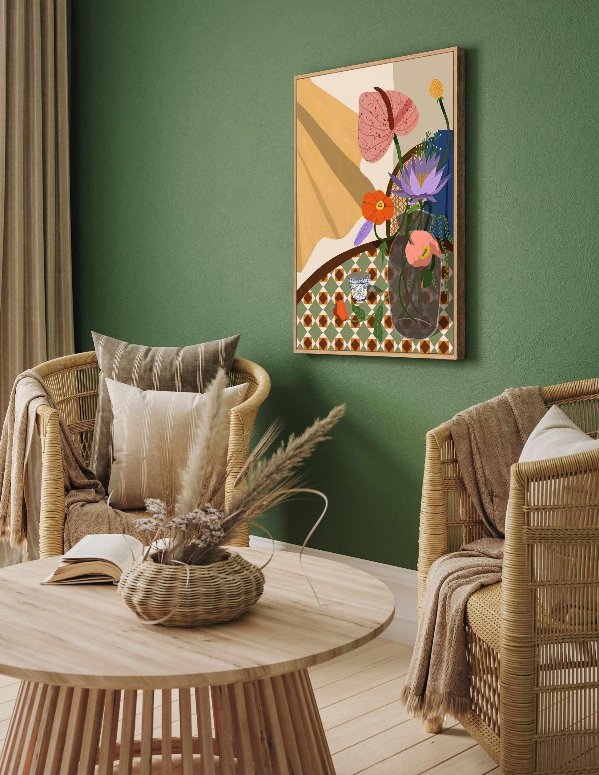 Flower Arrangement by Arty Guava | Framed Canvas Art Print from Olive et Oriel where you can shop wallpaper and artworks online