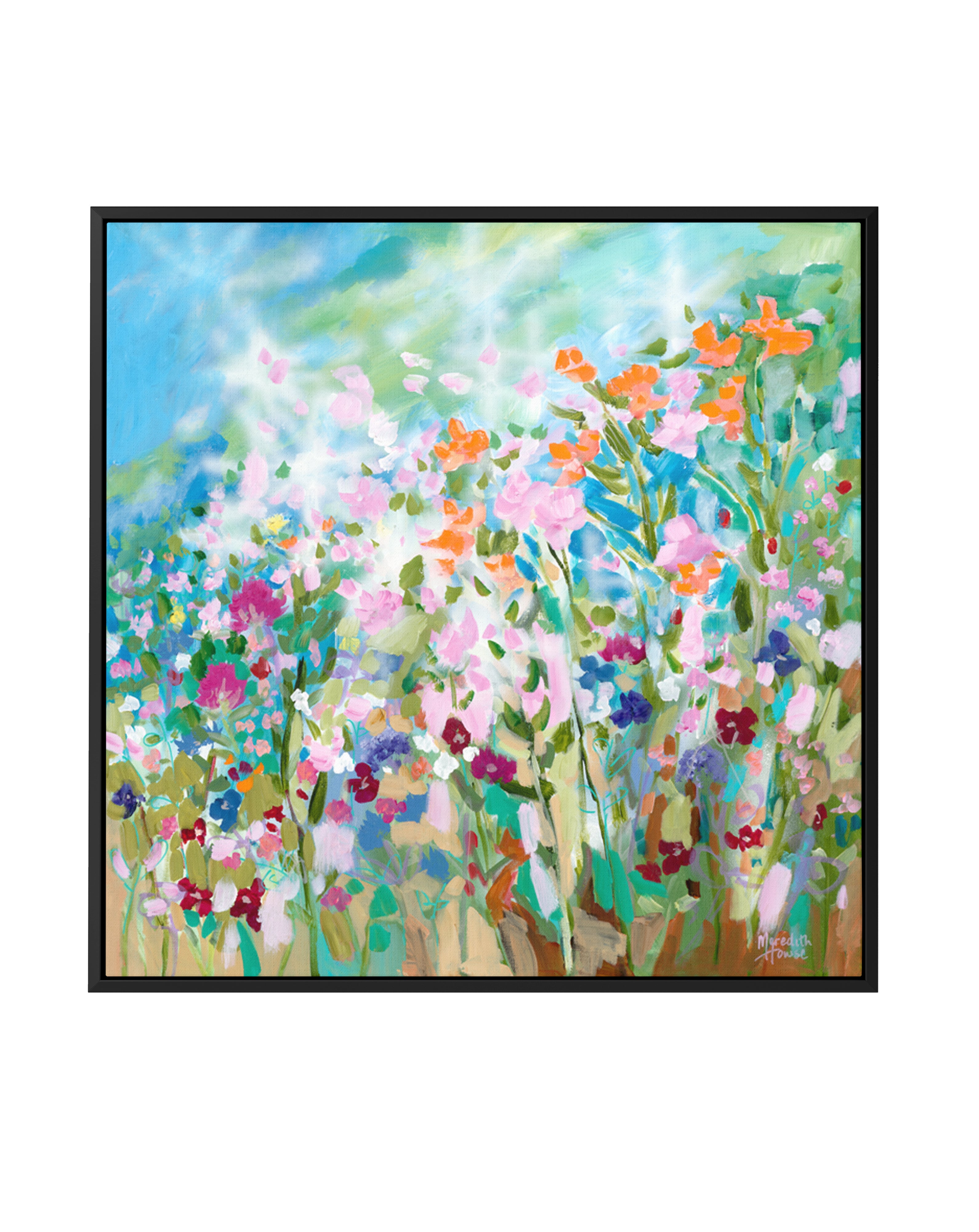 Flower Break Dance by Meredith Howse | Framed Canvas Art Print