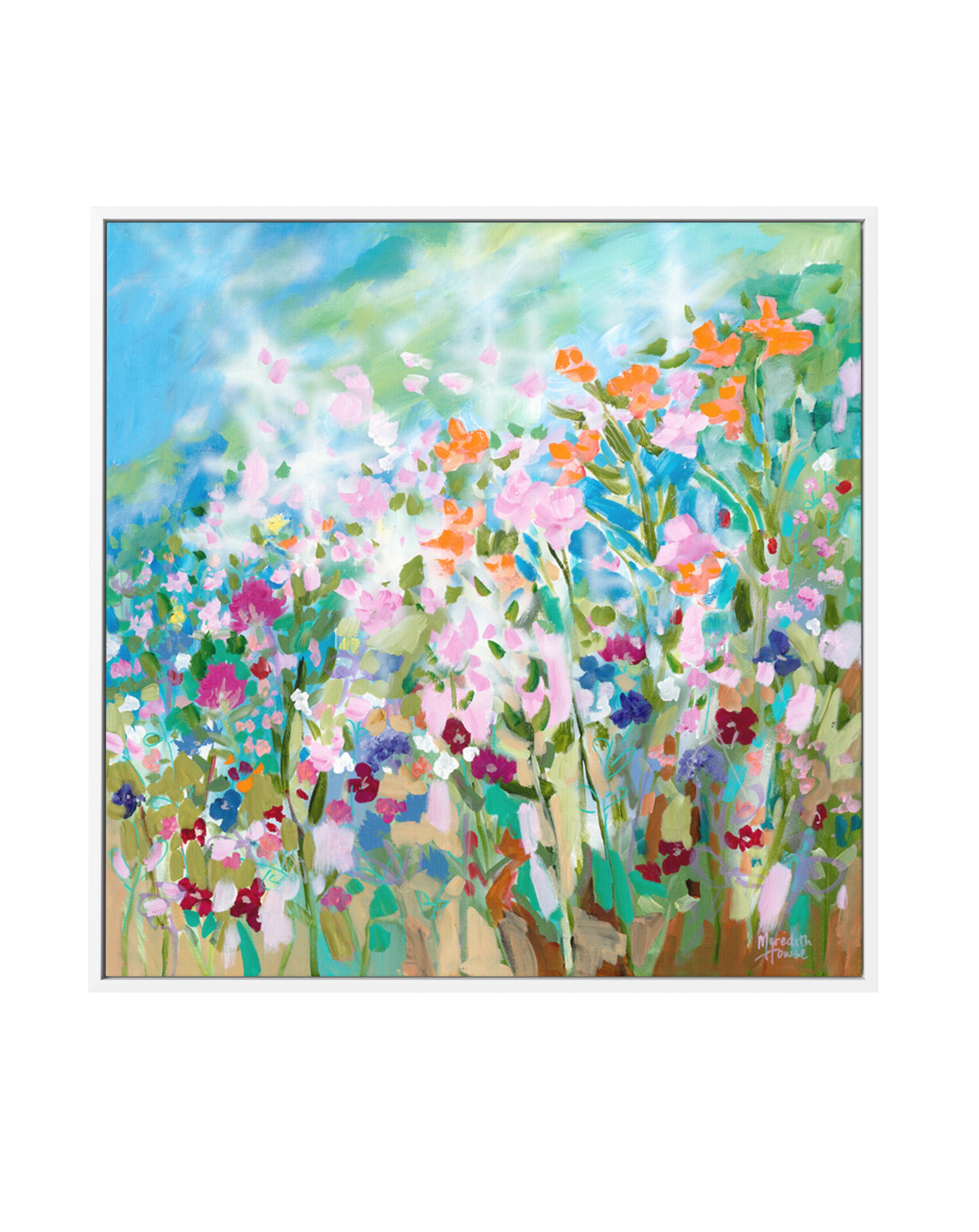 Flower Break Dance by Meredith Howse | Framed Canvas Art Print