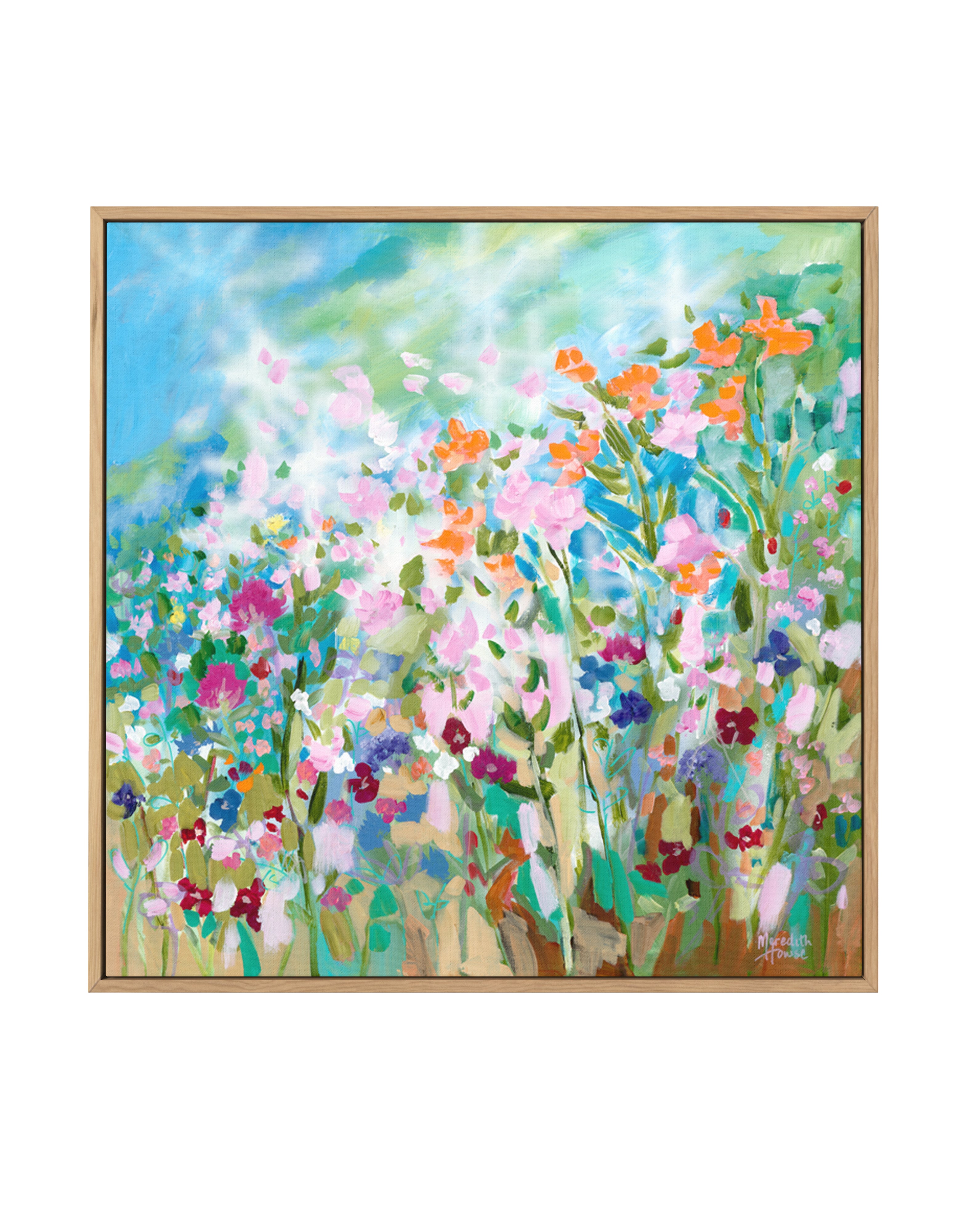 Flower Break Dance by Meredith Howse | Framed Canvas Art Print